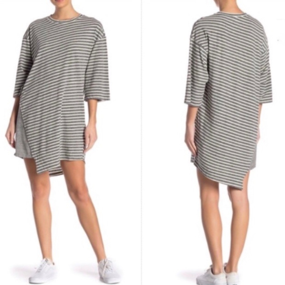 Current Elliot Slice Stripe Tee Shirt  Dress L 3